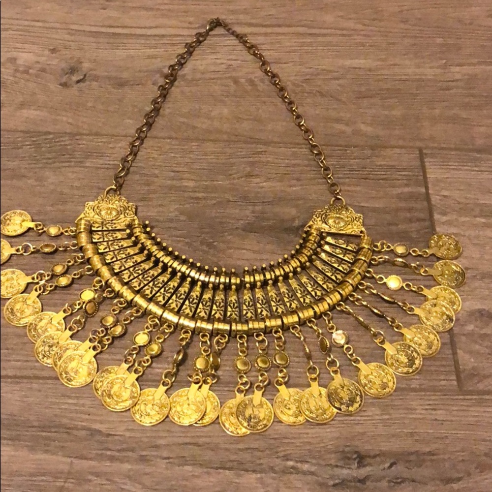 Tribal Bronze coin necklace